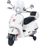 Globo E-Spidko Vespa GTS Super Sport a batteria 12V, colore bianco, mis. 102 x 75 x 51 cm