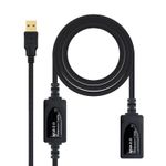 Nanocable 10.01.0213 cavo USB 15 m USB 2.0 USB A Nero