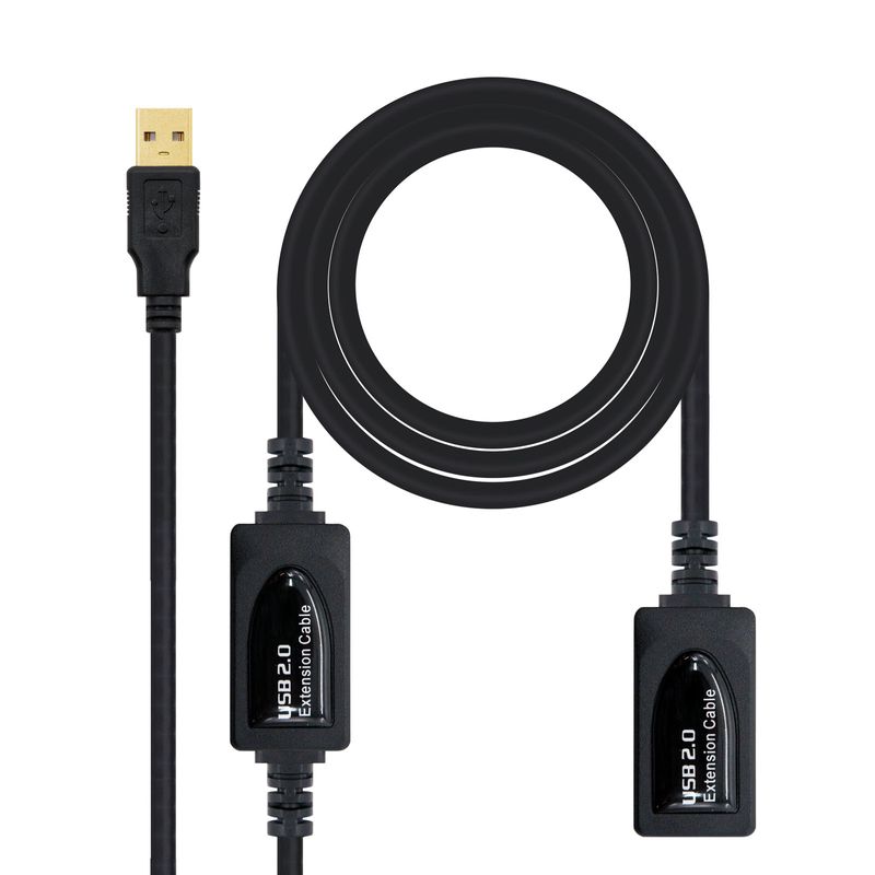 Nanocable-10.01.0213-cavo-USB-15-m-USB-2.0-USB-A-Nero