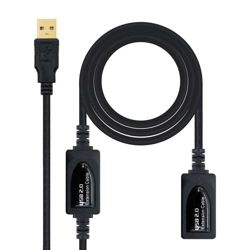 Nanocable-10.01.0213-cavo-USB-15-m-USB-2.0-USB-A-Nero