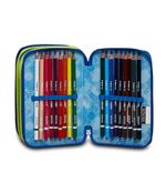 --Astuccio-borsello-3-zip-Seven-graffiti-fluoi-interno-organizzato-e-attrezzato-set-scrittura-pastelli-pennarelli-scuola-bambi