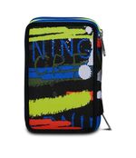 --Astuccio-borsello-3-zip-Seven-graffiti-fluoi-interno-organizzato-e-attrezzato-set-scrittura-pastelli-pennarelli-scuola-bambi