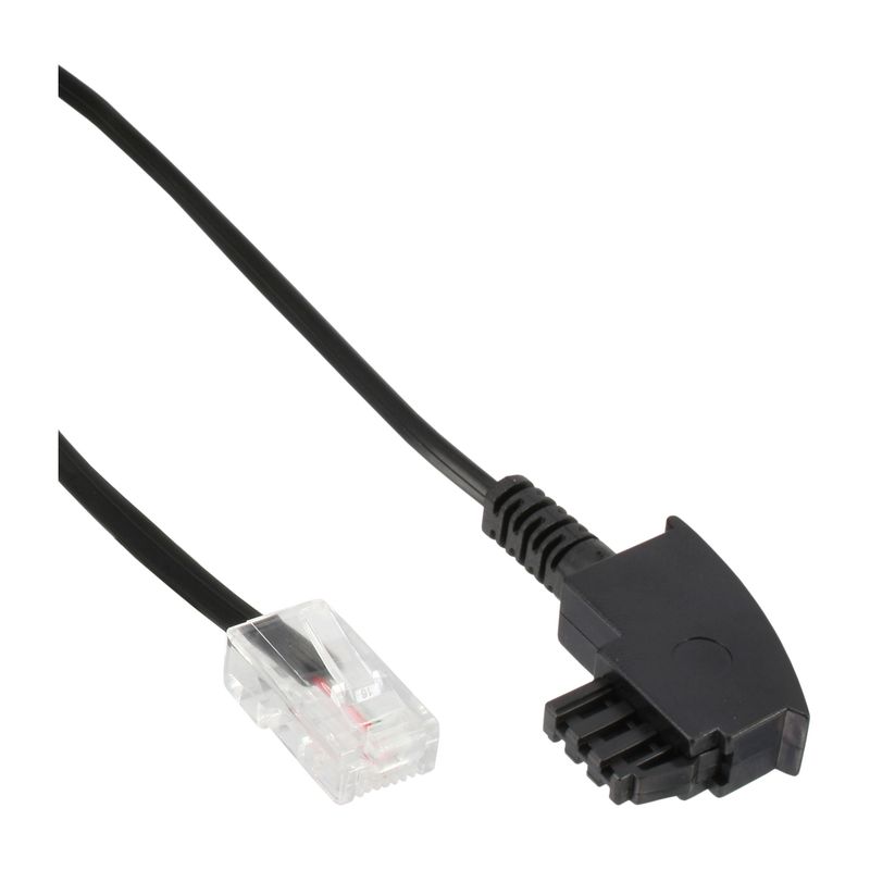 INLINE---cavo-telefonico---RJ-45--2-pin---M--a-TAE-F--M----25-m---non-schermato---piatto---nero