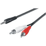 M-Cab 3.5mm - 2x RCA M/M 0.5m cavo audio 05 m 2 x RCA Nero (3.5MM 2X RCA ADAP 0.5M BK - CABLE M/M 3PIN TO AUDIO L/R)