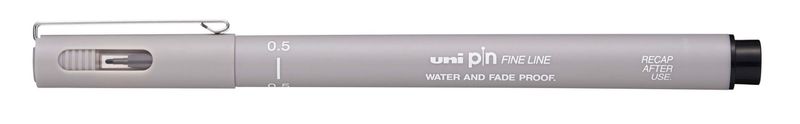 Marcatore-Fineliner-a-penna-UNI-PIN-punta-05-mm-inchiostro-pigmentato-colore-grigio-chiaro-tratto-preciso-e-nitido-per-disegni