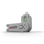 Lindy 40621 clip sicura Chiave bloccaporta USB tipo A Verde Acrilonitrile butadiene stirene ABS 1 pz (Usb Type A Port Bl