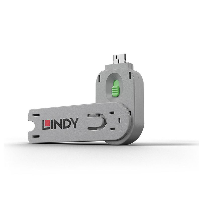 Lindy-40621-clip-sicura-Chiave-bloccaporta-USB-tipo-A-Verde-Acrilonitrile-butadiene-stirene-ABS-1-pz--Usb-Type-A-Port-Bl