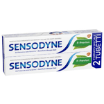 Sensodyne F-Previen Dentifricio Denti Sensibili Igiene Dentale Menta, 2 x 75ml