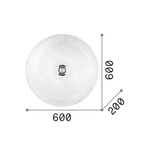 Plafoniera-Classica-Shell-Vetro-Trasparente-6-Luci-E27