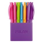 Milan 176555124 Multicolore Penna a sfera retrattile a clip 24 pz