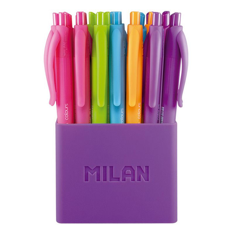 Milan-176555124-Multicolore-Penna-a-sfera-retrattile-a-clip-24-pz