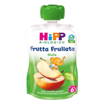 HiPP - Frutta Frullata Bio per Bambini, Purea 100% Frutta al Gusto Mela, Senza Zuccheri Aggiunti, 90g