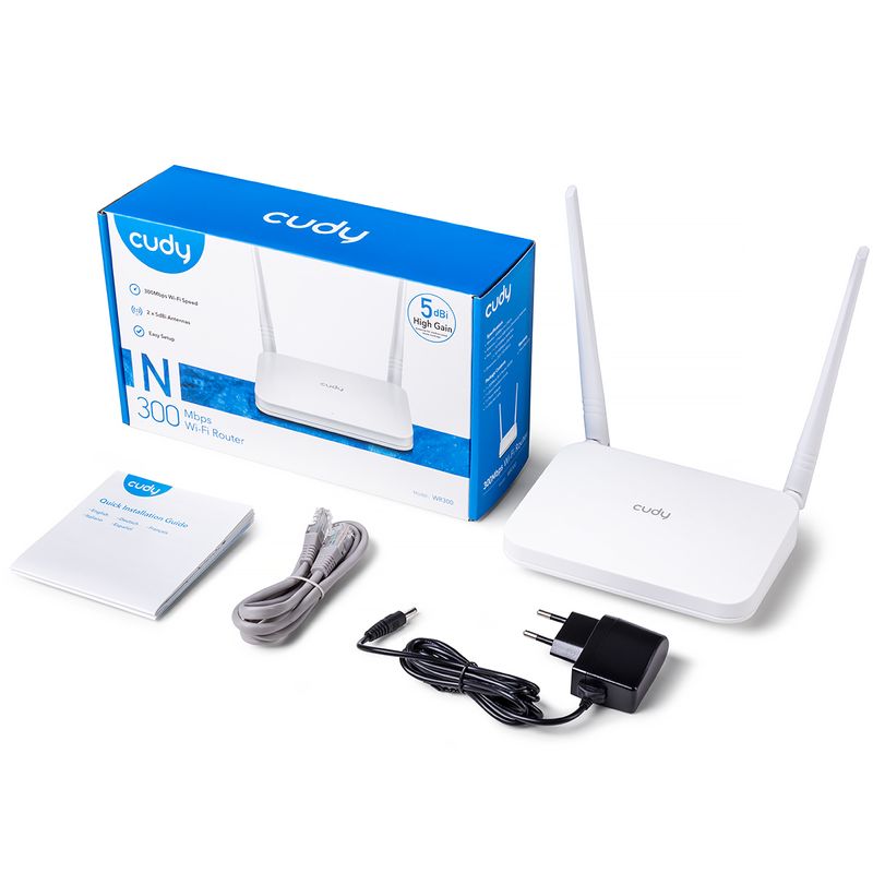 Cudy-WR300-router-wireless-Fast-Ethernet-Banda-singola--2.4-GHz--Bianco