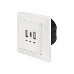 LogiLink PA0254 Presa da incasso con uscita di ricarica USB Bianco