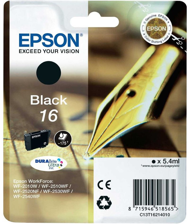 ORIGINALE-Epson-Cartuccia-d--39inchiostro-nero-C13T16214012-16-175-pagine-54ml-standard