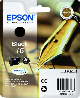 ORIGINALE-Epson-Cartuccia-d--39inchiostro-nero-C13T16214012-16-175-pagine-54ml-standard