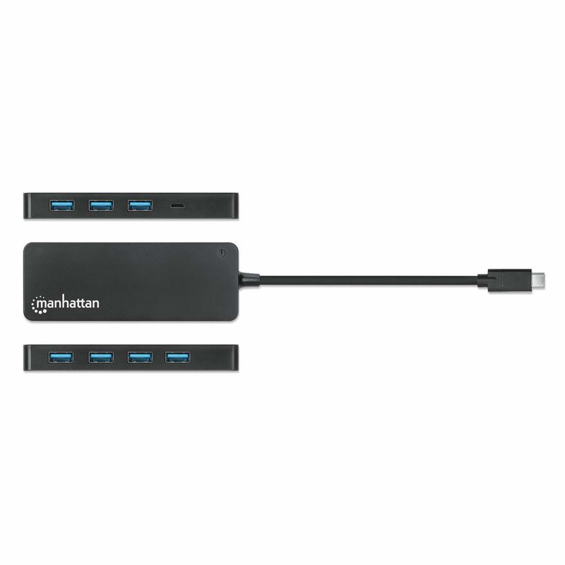 Manhattan-168410-hub-di-interfaccia-USB-tipo-C-5000-Mbit-s-Nero--USB-C-Dock-Hub-Ports-x7-USB-A-x7-5-Gbps-USB-3.2-Gen1-ak