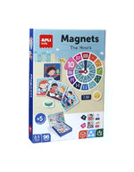 Apli-Gioco-Magnetico-Impara-le-Ore---1-Scenario-Magnetizzato-28-x-18-cm---96-Carte-con-le-Parti-dell-Orologio