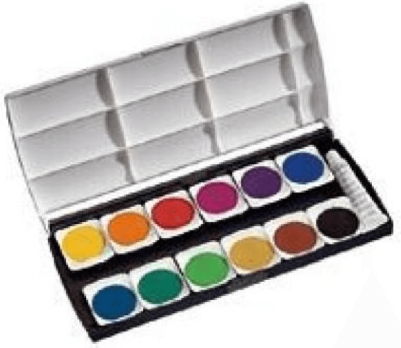 Scatola-per-acquerello-Herlitz-nero-marrone-ocra-verde-chiaro-verde-blu-turchese-viola-rosa-rosso-arancione-giallo-12-co