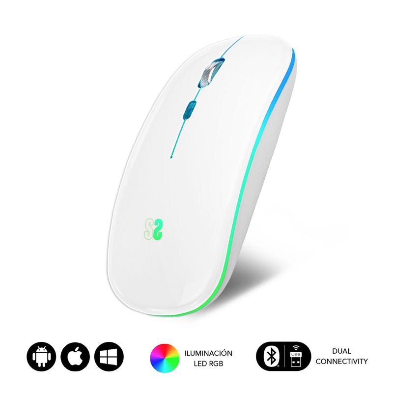 SUBBLIM-SUBMO-LDFLAT2-mouse-Ambidestro-RF-Wireless---Bluetooth---USB-Type-A-Ottico-1600-DPI