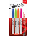 Sharpie 2065403 marcatore permanente Fibre tip Blu, Verde, Arancione, Rosa 4 pz