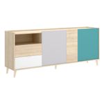 Dmora Credenza Dguerin, Buffet da soggiorno, Madia moderna da salotto a 3 ante, 180x43h75 cm