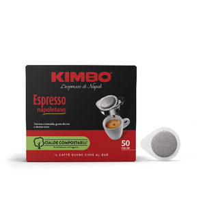 Kimbo Cialde Caff� Compostabili ESE Espresso Napoletano - Confezione da 50 Cialde