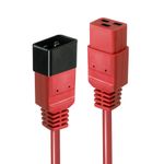 Lindy 30125 cavo di alimentazione Nero Rosso 3 m Accoppiatore C20 Accoppiatore C19 (3m C20 to C19 Mains Extension - Cabl