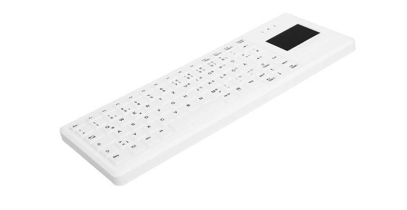 Hygiene-Compact-Touchpad-Keyboard-Fully-Sealed-Watertight---Corded---QWERTY---White