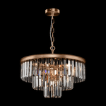 Lampadario-Contemporaneo-Revero-Metallo-Ottone-7-Luci-Diffusori-Vetro