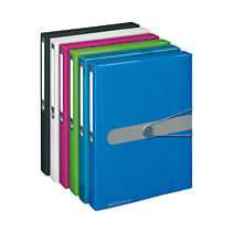 Scatola-portadocumenti-Herlitz-4-cm-DIN-A4-blu-trasparente