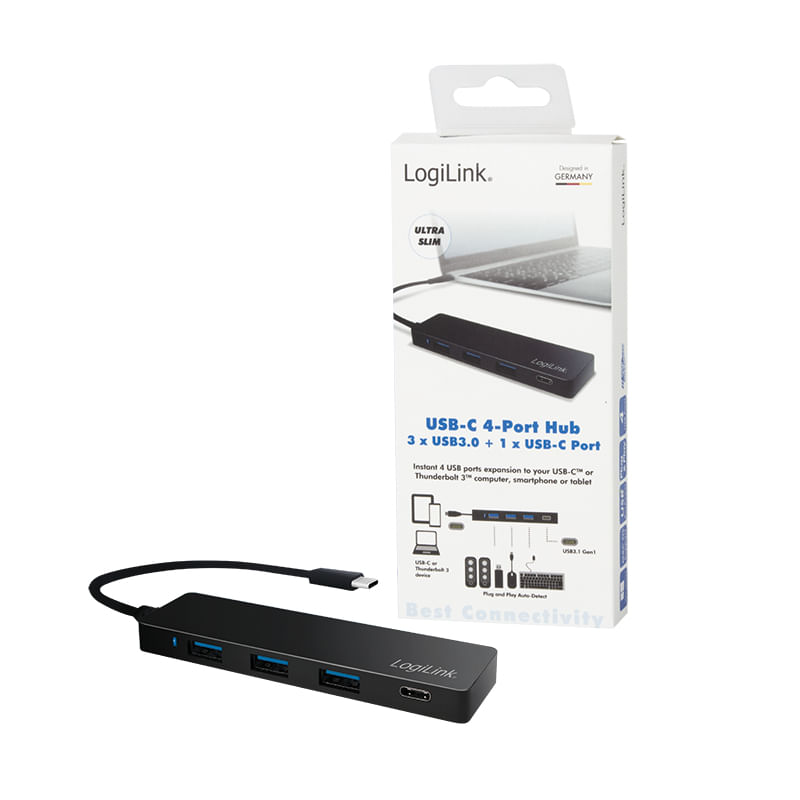 LogiLink-UA0311-hub-di-interfaccia-USB-3.2-Gen-1--3.1-Gen-1--Type-C-5000-Mbit-s-Nero