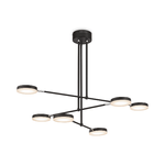 Maytoni Lampadario A Sospensione Moderno Fad Metallo Nero Acrilico 6 Luci Led 40W