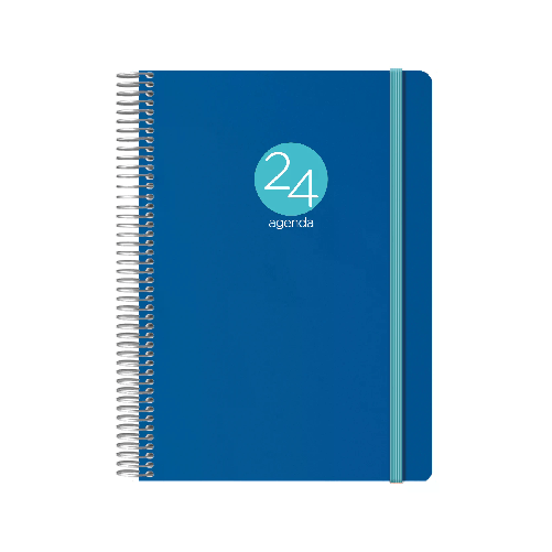 Agenda-annuale-Dohe-Memphis---Pagina-giornaliera---Copertina-in-plastica---Sabato-e-domenica-stessa-pagina---Chiusura-con-gomma-elastica---Dimensioni-15x21-cm---Colore-Blu-Scuro