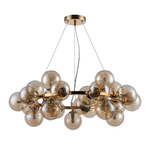 Maytoni Lampadario Contemporaneo Dallas Metallo Oro 25 Luci Diffusori Ambra