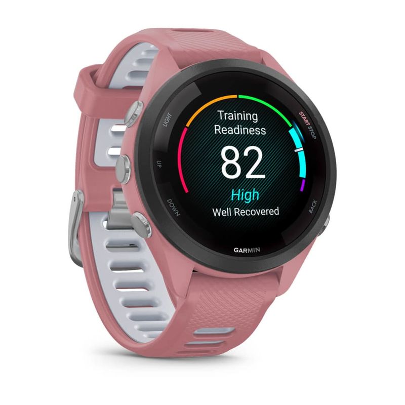 GARMIN-Forerunner-265S-rosa-chiaro-cinturino-in-silicone-rosa-chiaro-grigio-SCALDACOLLO-010-02810-15