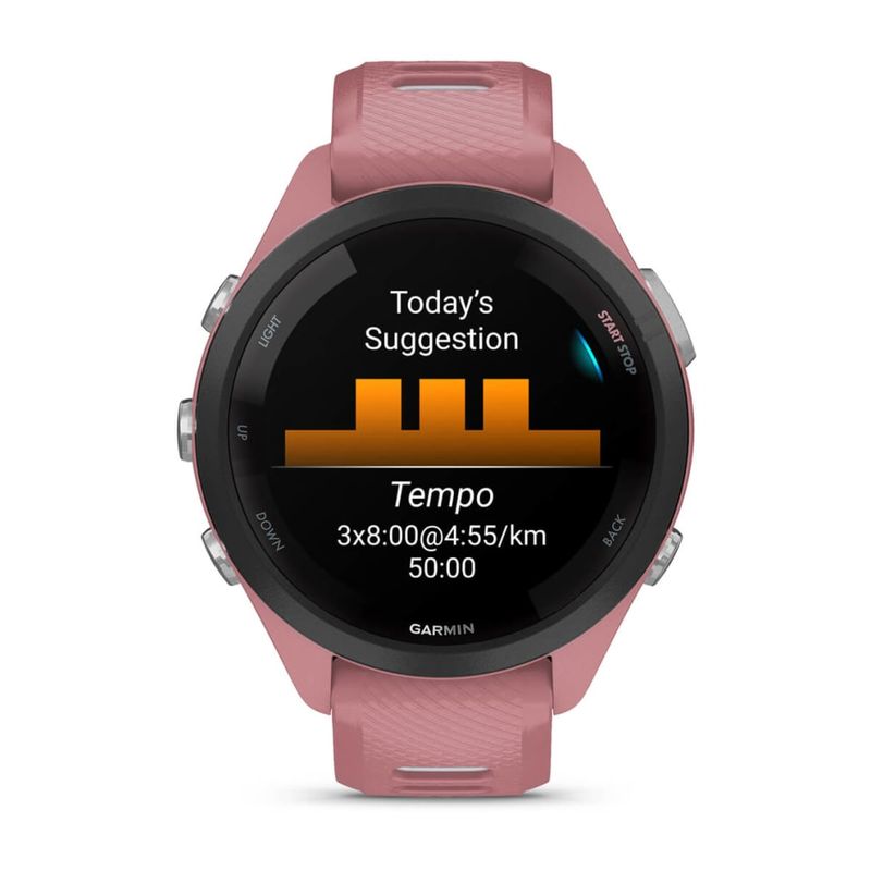 GARMIN-Forerunner-265S-rosa-chiaro-cinturino-in-silicone-rosa-chiaro-grigio-SCALDACOLLO-010-02810-15