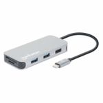 Manhattan 130615 replicatore di porte e docking station per notebook Cablato USB 3.2 Gen 1 3.1 Gen 1 Type-C Alluminio (U