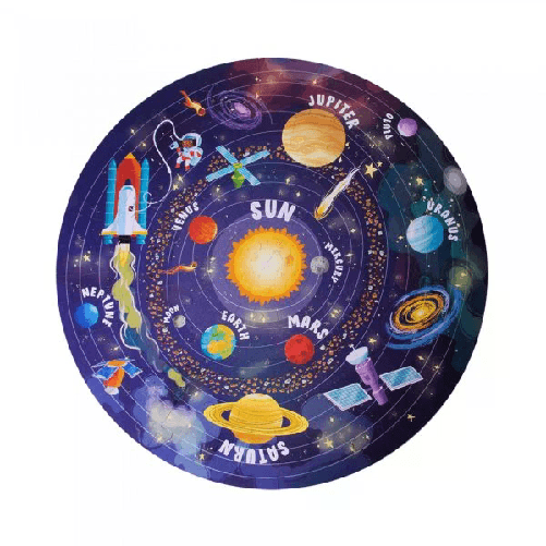 Puzzle-Circolare-Sistema-Solare-Apli---Dimensioni-Ø50-cm---48-Pezzi---Spessore-2mm