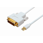 Microconnect Mini Displayport - DVI M/M 1 m DVI-D Bianco (Mini DisplayPort to DVI-D - Cable 1m Dual Link 241 - Passive W