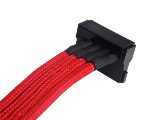 Silverstone-0.3m-Molex-4p-4xSATA-03-m--Silverstone-4-pin-Molex-to-4x-SATA-30cm-Extension---Red-