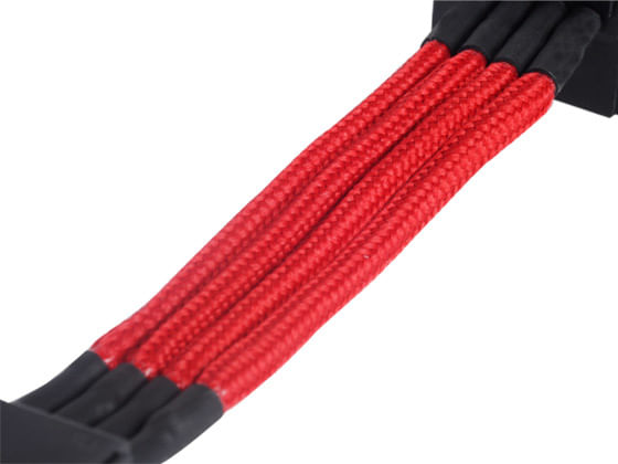 Silverstone-0.3m-Molex-4p-4xSATA-03-m--Silverstone-4-pin-Molex-to-4x-SATA-30cm-Extension---Red-