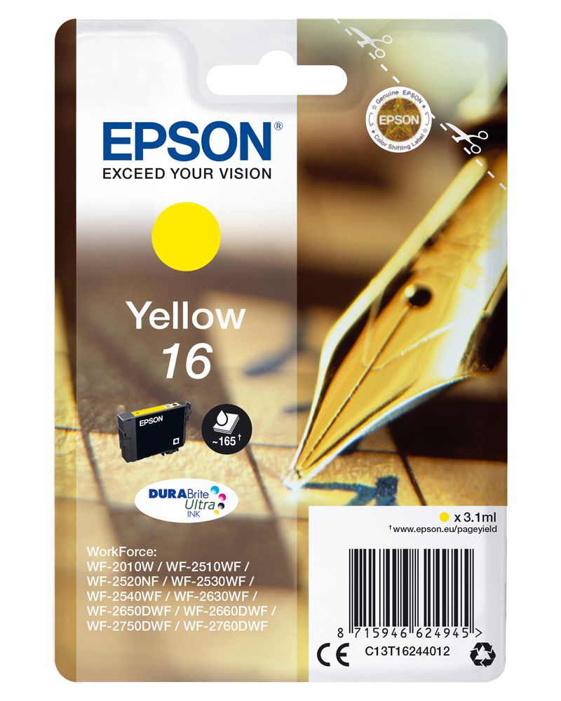 ORIGINALE-Epson-Cartuccia-d--39inchiostro-giallo-C13T16244012-16-165-pagine-31ml-standard