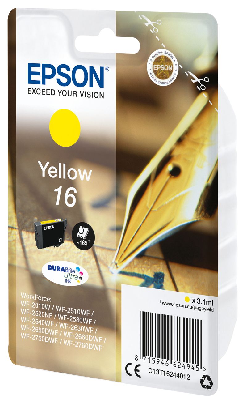 ORIGINALE-Epson-Cartuccia-d--39inchiostro-giallo-C13T16244012-16-165-pagine-31ml-standard