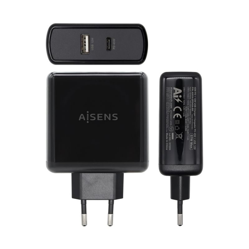 AISENS-ASCH-2PD45A-BK-Caricabatterie-per-dispositivi-mobili-Nero-Interno