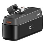 Ksix Powerbank Mini con supporto 4800mAH 10W + cavo da USB-A a USB-C - Nero