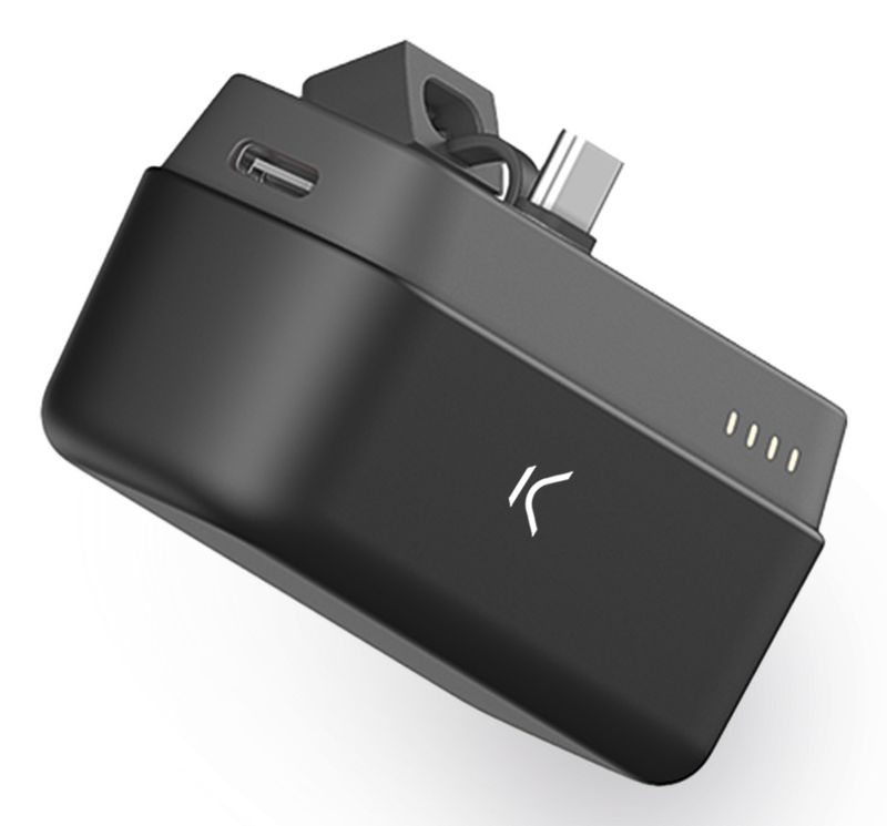 Ksix-Powerbank-Mini-con-supporto-4800mAH-10W---cavo-da-USB-A-a-USB-C---Nero