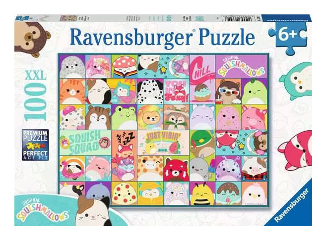 Ravensburger---Puzzle-100-Pezzi-XXL-Squishmallows-Idea-Regalo-per-Bambini-6--Anni-Gioco-Educativo-e-Stimolante