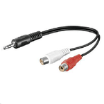 Microconnect AUDALHF02 cavo audio 0,2 m 3.5mm 2 x RCA Nero