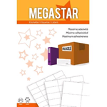 Megastar, Etichette bianche multiuso 47,5x35mm, Laser e Inkjet, 100 ff, (LP4MS-4735)